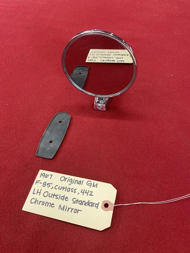 1967 Original GM F-85, Cutlass, 442 LH Outside Standard Chrome Mirror