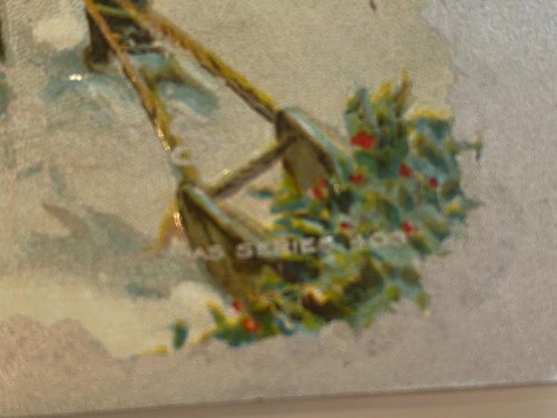 Antique Christmas Postcard Embossed Unused Set 2 AMP Girls Sled Series 403 LOT B - Afbeelding 6 van 8