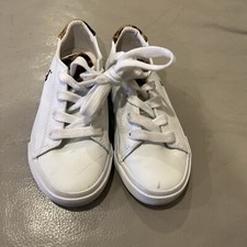 Ralph Lauren Polo Boys Sz 10 White Leather Lace Up Toddler Kids Sneakers Shoes