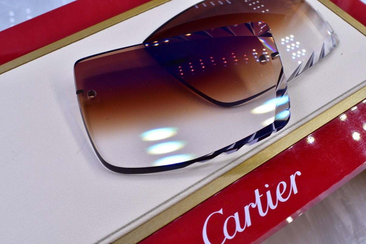 Cartier big c diamond cut lenses wood horn trivex Sunglasses