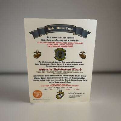 U.S.M.C. / VMFA-314 - FIGHTER ATTACK SQUADRON / SUPERIOR ACHIEVEMENT AWARD
