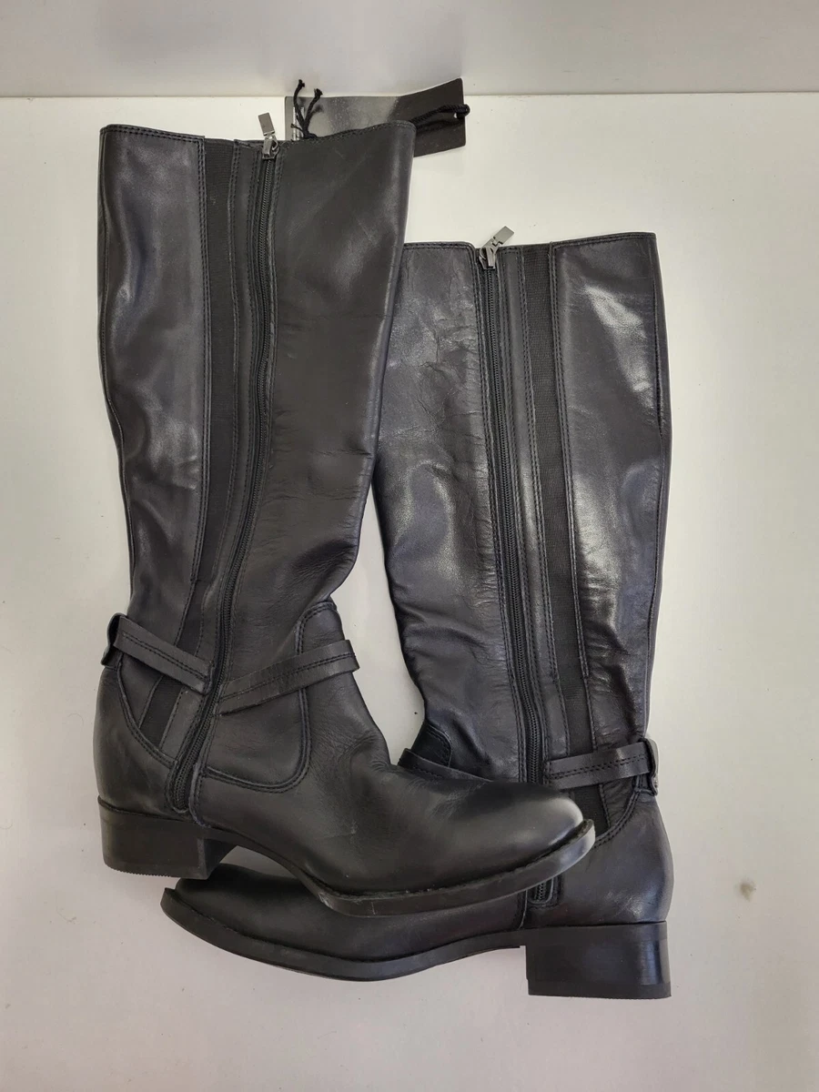 JJ141 WOMENS BNWT 95 M S FOOTGLOVE BLACK LEATHER SIDE ZIP BOOTS UK 5