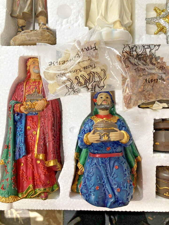 Real Life Nativity Set by Three Kings Holy Family Gold Myrrh 7