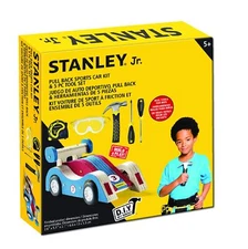 STANLEY Jr. Sports Car Building Kit and 5-Piece Kid's REAL Tool Set