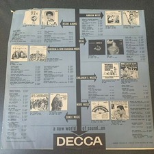 12" Decca Records Inner Sleeve for LP's VG SLEEVE ONLY