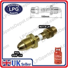 POL G5/8" x M21.8 LH Gas Bottle blow torch Connector adaptor coupling MxM