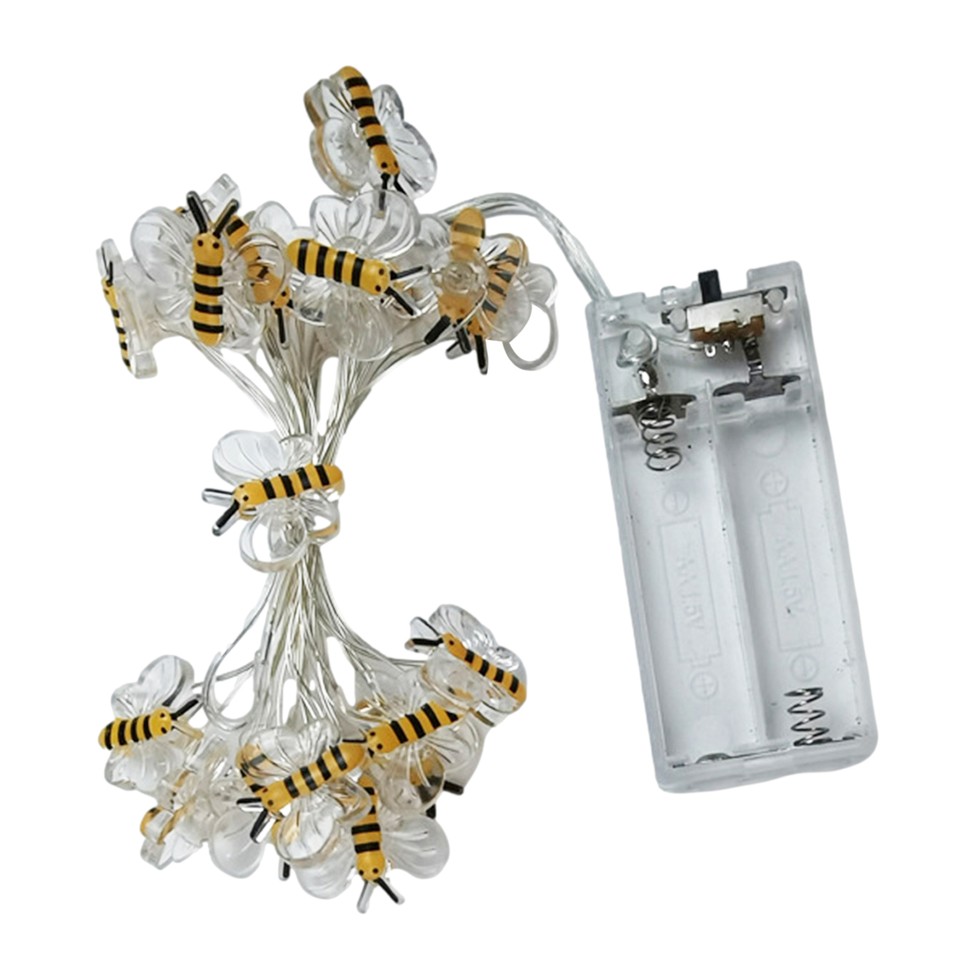 Bee LED String Lights 20 LED Garden Lights Battery Operated String