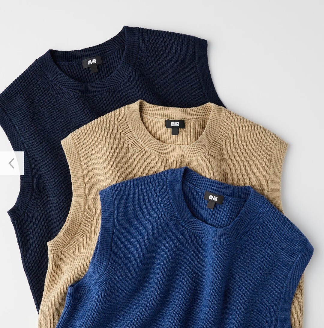Uniqlo Unisex Middle Gauge Crew Neck Knit Sweater Vest Size Uniqlo Unisex Middle Gauge Crew Neck Knit Sweater Vest Size