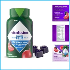 Power+ Men's Multivitamin Gummies with CoQ10 - 90 Count Pomegranate Flavor