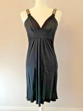 Elie Tahari Pre-owned Black Strappy Silk Cocktail/Party Short Slip dress (US 4)