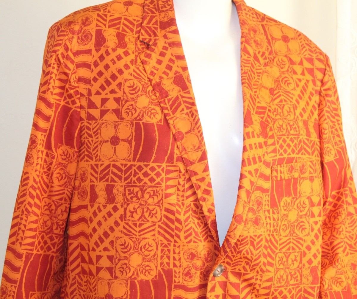 Sandwich Isles Honolulu Vintage Men's 42R 42 R Orange Red