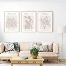 Set of 3 Henri Matisse Exhibition Posters Neutral Abstract Gallery Wall Art