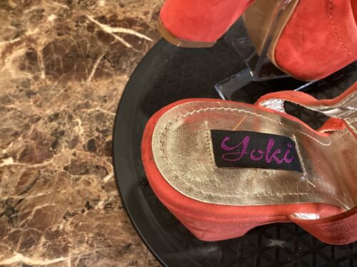 Yoki Orange Suede Platform Women’s Heels Size 8 - Picture 2 of 10