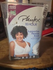 New Playtex 42DD Bra White 18 Hour Front Close Supportive Flexible Back
