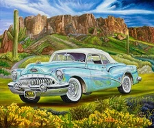 1953 Buick Skylark oil painting on canvas - 20 x 24