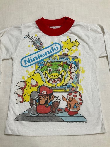 RARE VTG 80s Kids Nintendo Mario Bowser Toad 1989 shirt Single Stitch 3T Wormser - Picture 2 of 9