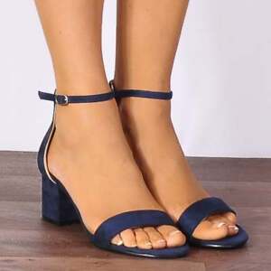 navy blue block heels