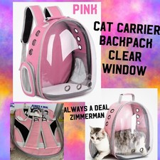 Kitty Carrier Bag Clear Breathable Cat Backpack Travel PINK Transparent Pet Cage
