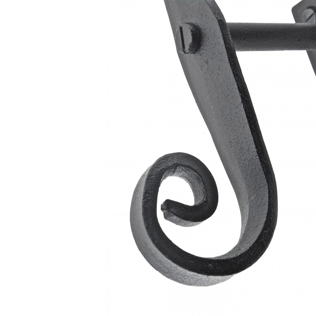 Black Shutter Dog Rat Tail Hand Forged Iron Rustproof Finish