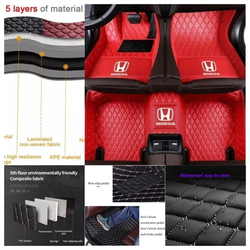 For Honda All Models Waterproof Custom Car Floor Mats Front & Rear Carpet Liner - Picture 19 of 44