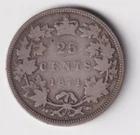 1874 H Canada Silver Quarter 25 Twenty Five Cent Piece Queen Victoria #1