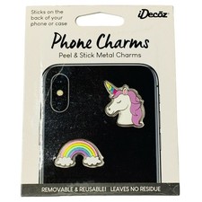 iDecoz Phone Charms Peel  Stick Metal Charms Rainbow  Unicorn