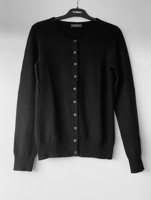 REPEAT Strickjacke Damen 100% Cashmere Rundhals Schwarz Gr. 36 TOP ZUSTAND