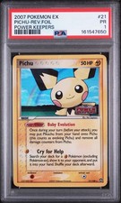 PSA 1 PR 2007 Pokemon EX Power Keepers Pichu STAMPED Reverse Holo Foil 21/108 on eBay