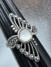 VTG STERLING SILVER 925 Mother Of Pearl Ring Size 6