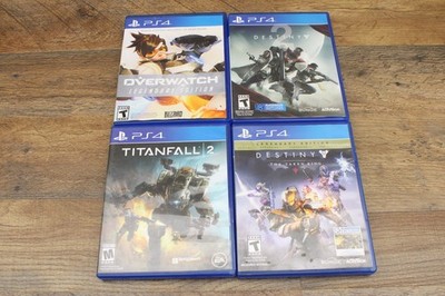 Lot of 4 PS4 Play Station Video Games, Destiny 2, Overwatch Titanfall 2 & More