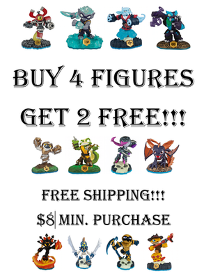 #ad #ad Skylanders Swap Force Figures Buy 4 Get 2 Free $8 Minimum Purchase $144.95