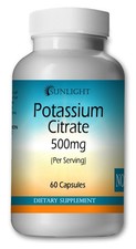 Potassium Citrate 500mg Serving 60 Caps   Ready to Ship Free