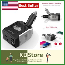 75W Car Power Inverter 12V DC to 110V AC USB Outlets  Peak 200W Portable