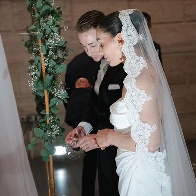 Eyelash Lace Scalloped Chantilly Lace Soft Tulle Bridal Wedding Veil Custom