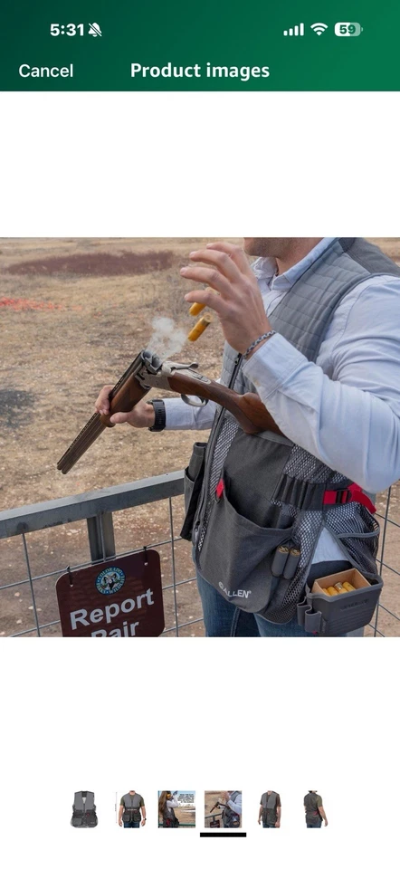 Allen Company Men's Competitor Shooting Vest – Mesh Vest with Moveable XL - Image 4 of 4