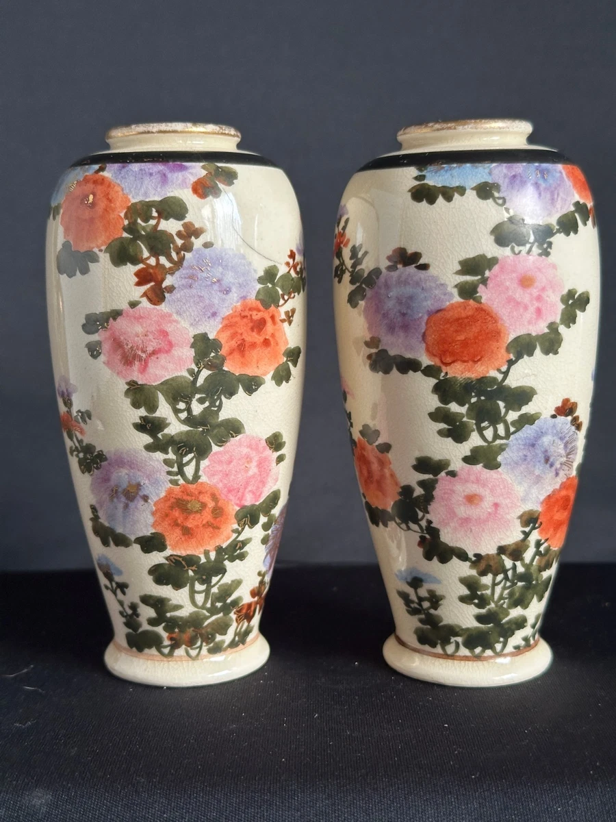 陶瓷多色老式原版古董日本花瓶| eBay