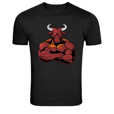 Strong Bull Mascot Powerful Animal Graphic T-Shirt