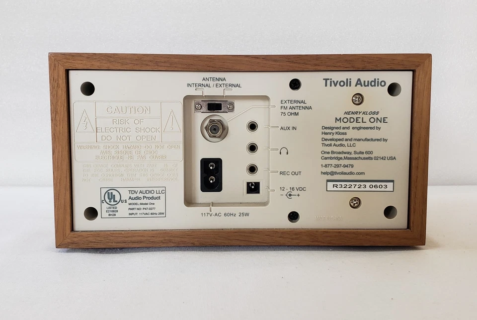 Tivoli Audio Radio Model One AM FM Henry Kloss Table Classic Walnut Beige W Box - Image 4 of 4