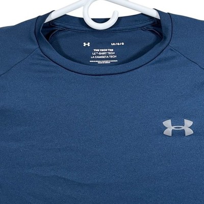Under Armour Mens Tech Tee Short Sleeve Training Shirt Blue Large
