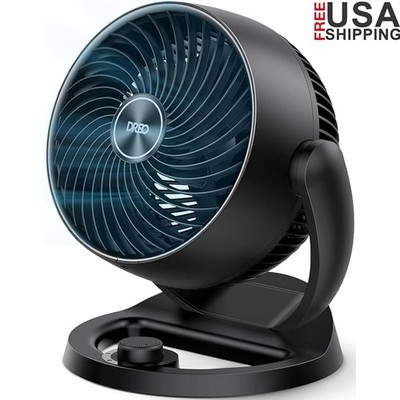 Powerful Quiet Table Fan Air Circulation Adjustable Speeds Easy Clean 28dB New