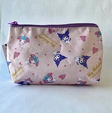 Sanrio Zippered Cosmetic Bag Kuromi My Melody Licensed Trapezoid Gusset Pouch