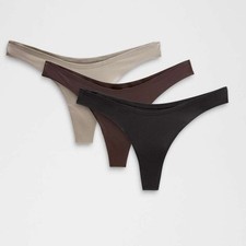 Lululemon Wundermost Thong 3-Pack Size XL Black Riverstone Espresso NWT    