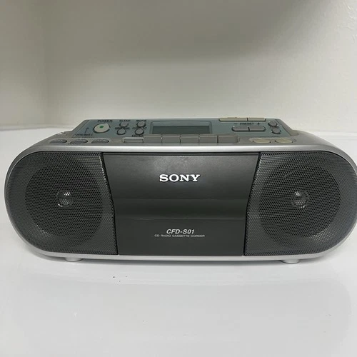 Vtg Sony CFD-S01 CD Radio Cassette Boombox Mega Bass CD-R RW Audio Tested READ*