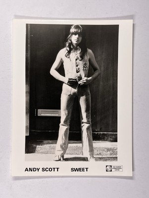 Sweet Photograph Andy Scott Black And White Press Promotion Circa Early 1970's