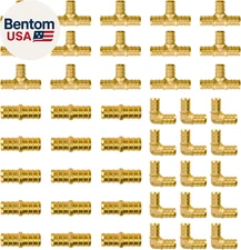 1/2" Pex Fittings,  45 PCS 1/2 Inch Pex Fittings Set, 15 Each Elbow Tee Coupling