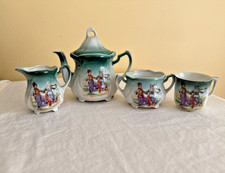 ANTIQUE ORIGINAL FULL SET Dutch Motif children's tea set 5 pieces