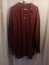 Eddie Bauer Long Sleeve Button-up Shirt Burgundy Wine 3XL XXXL Wrinkle Resistant