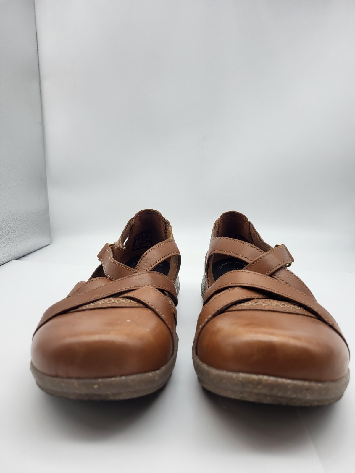 SAOLA Scarpe Clarks Mary Jane taglia 8 marroni Roseville passo comode pelle suola gomma preppy