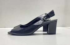 Coach And Four Women's Sloan Black Leather Buckle Slingback Size 8.5