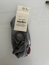 Gaiam Yoga Barre Socks 2 Pairs - Grey and black